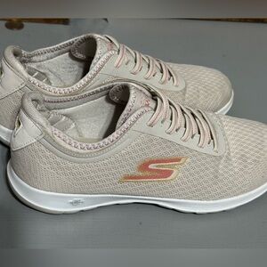 Skechers Go Walk Lite‎ - 15350 Women Training Sneakers Shoes Size 8 Taupe Beige
